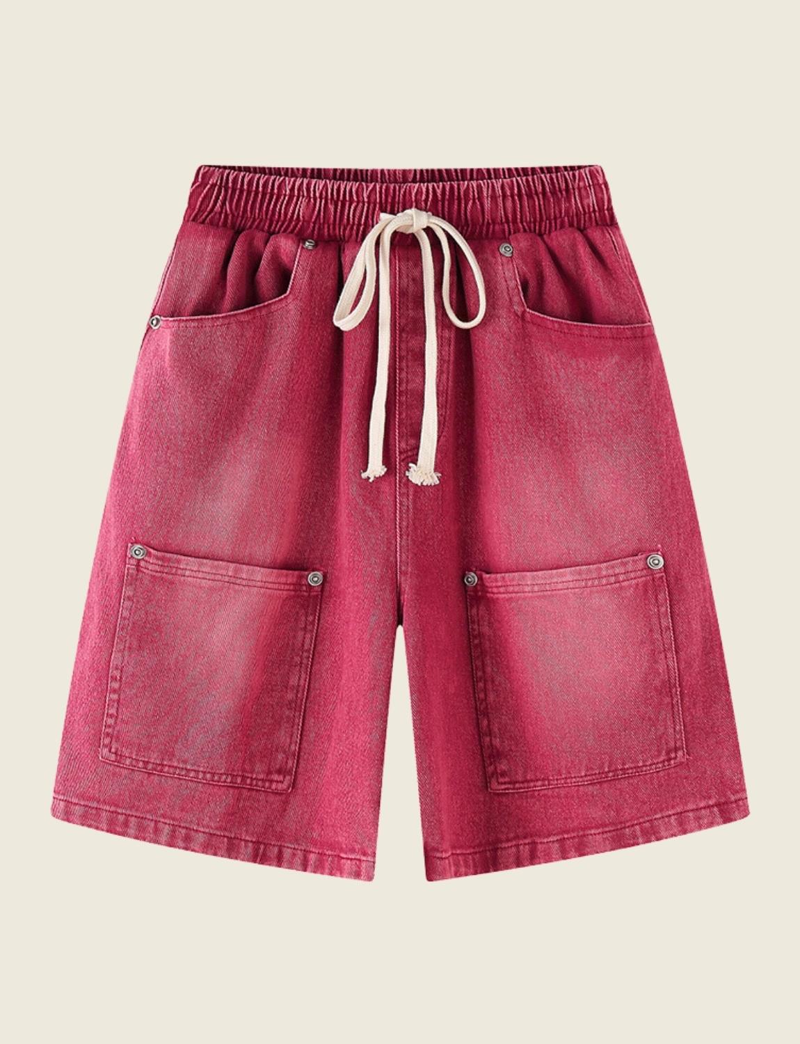 FSW® Elastic Waist Loose Denim Shorts