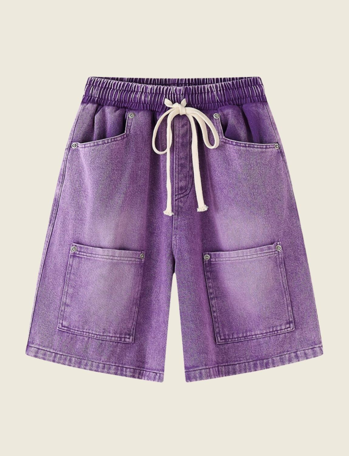 FSW® Elastic Waist Loose Denim Shorts