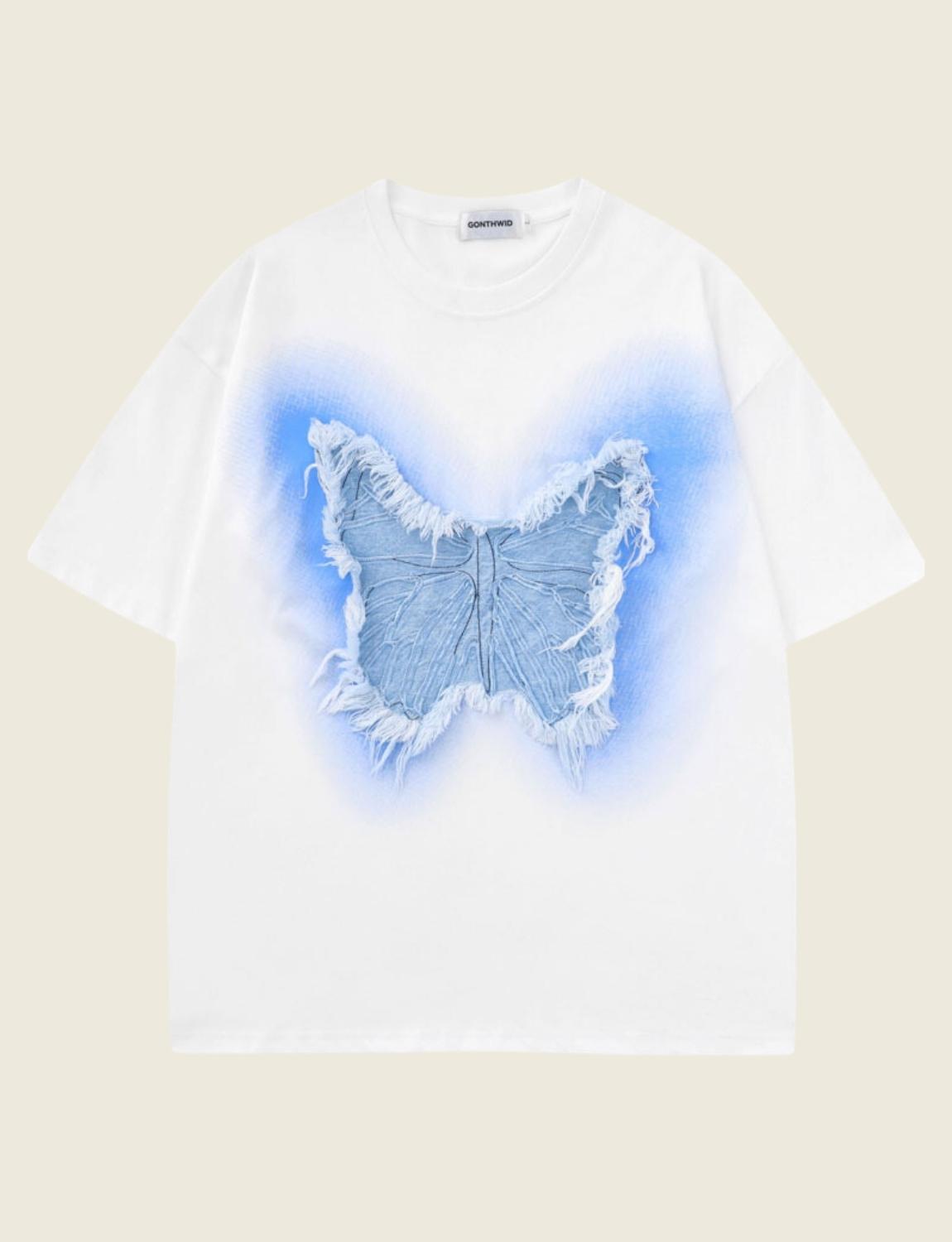 FSW® Harajuku Streetwear Embroidery Butterfly T-shirt