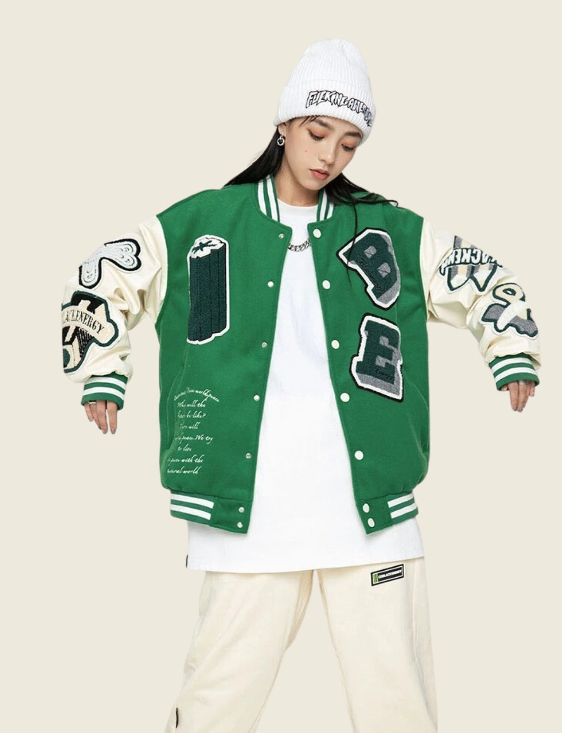 FSW® Men Retro Green Varsity Jacket