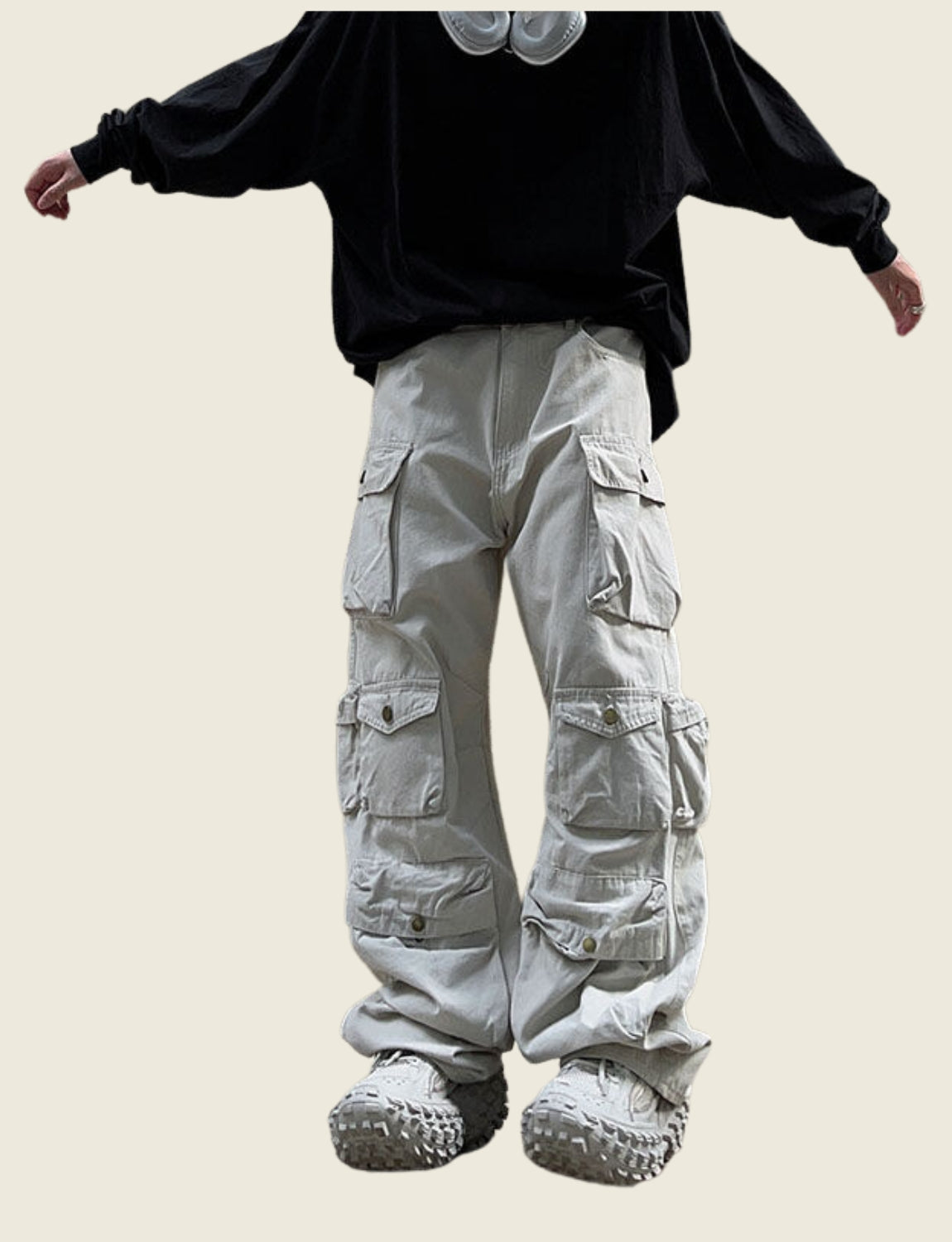 Wide Legs Baggy Cargo Pants Flap Pockets Girl's Y2k Style - Temu