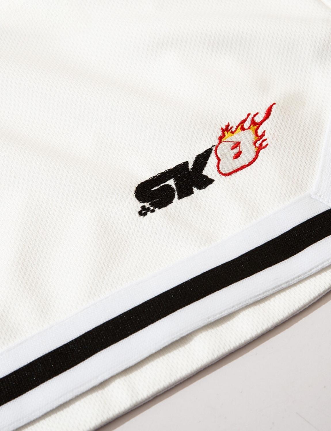 FSW® Flame Embroidery Elastic-waist Shorts