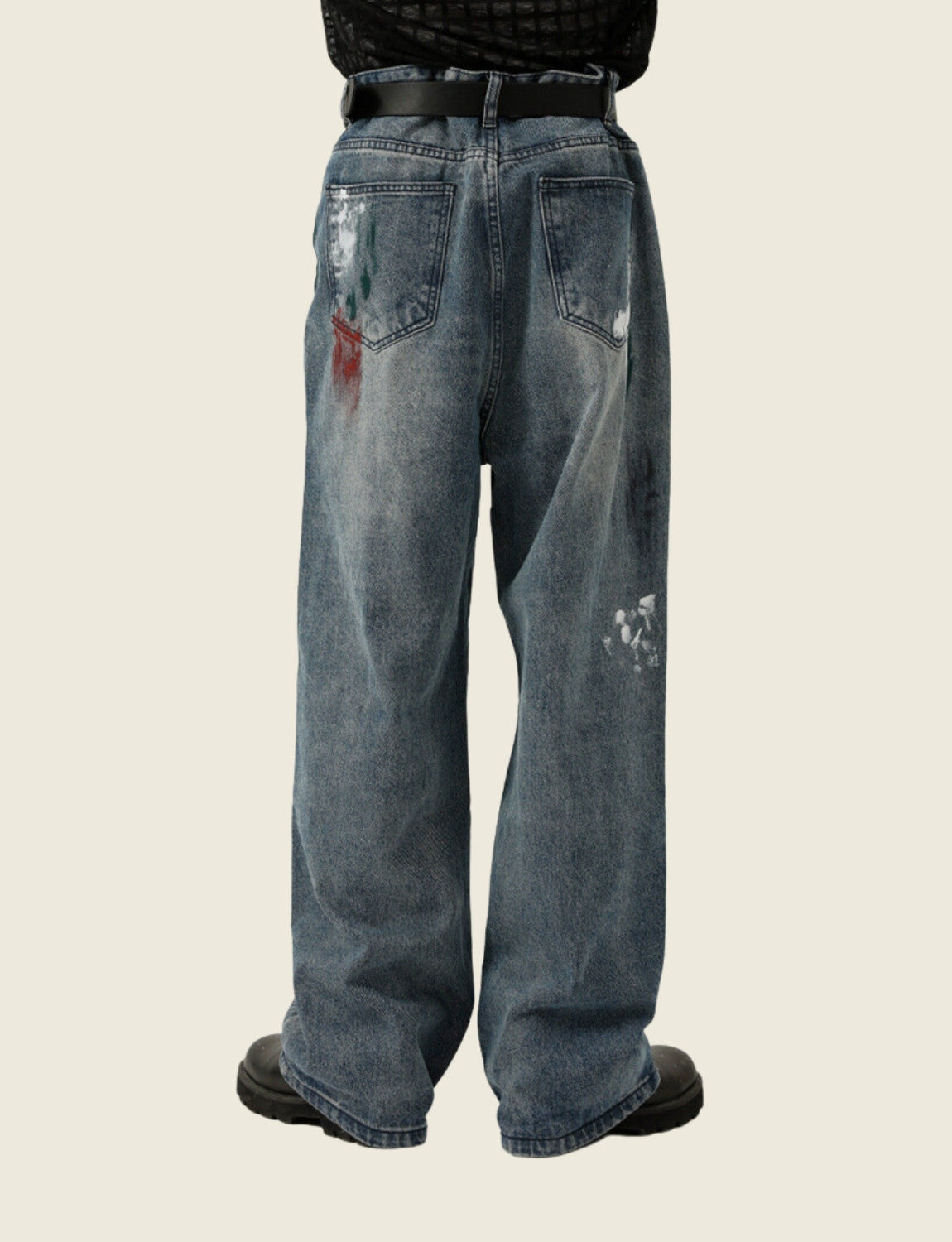 FSW® Oversize Distressed "Paint" Jeans