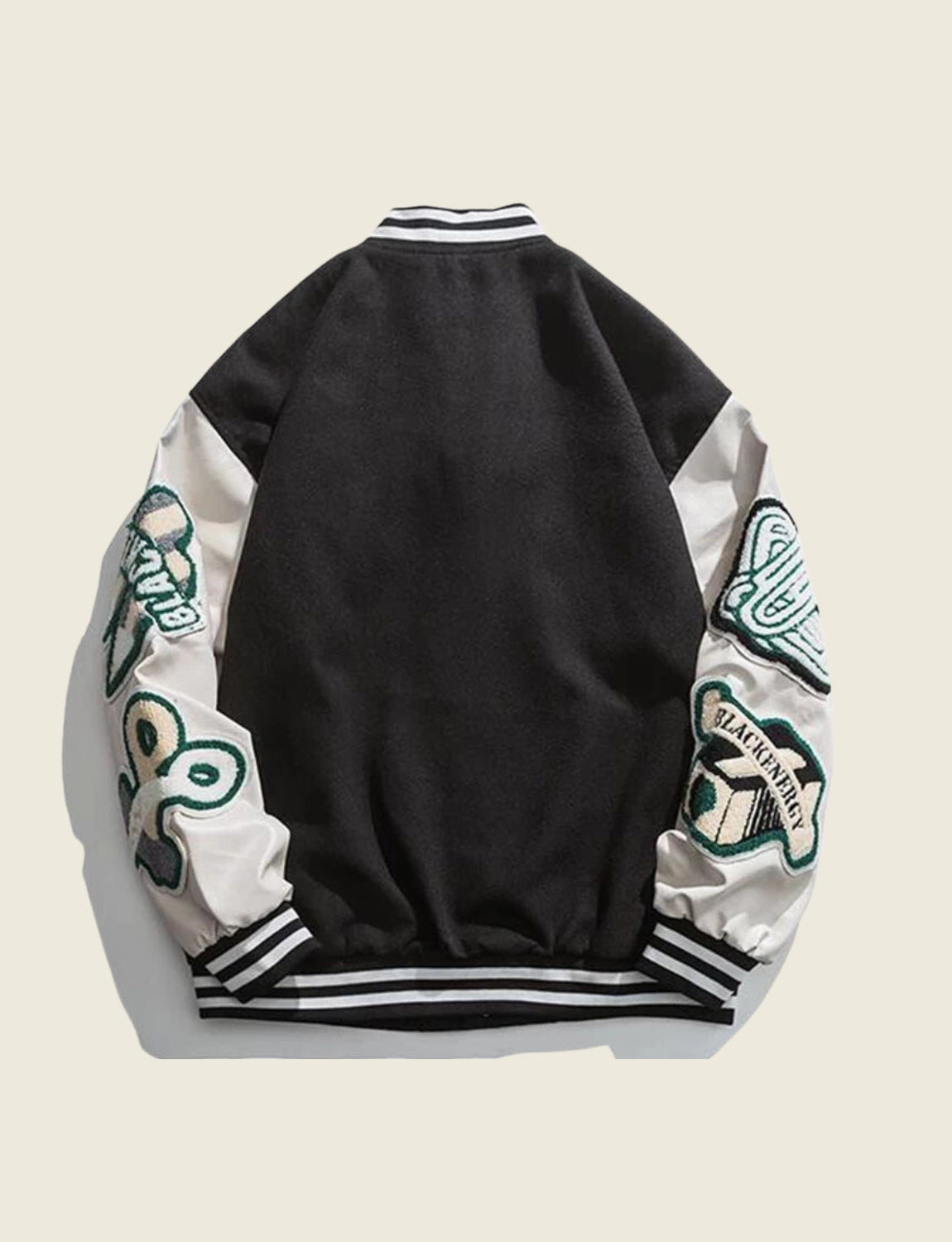 Editorial department varsity jacket hot sale