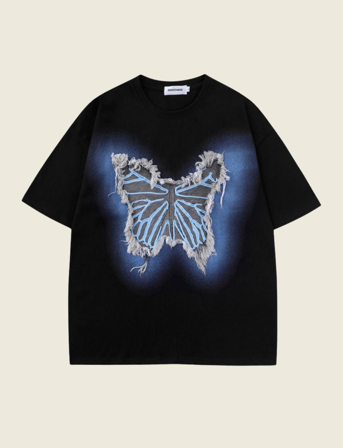 FSW® Harajuku Streetwear Embroidery Butterfly T-shirt